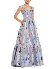 Mac Duggal Brocade Scoop Neck Sleeveless Floral Gown Women's