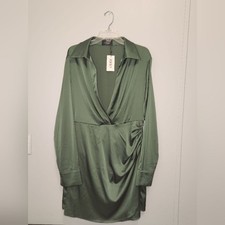 Cider Elegant Green Satin Dress Size XL NWT!