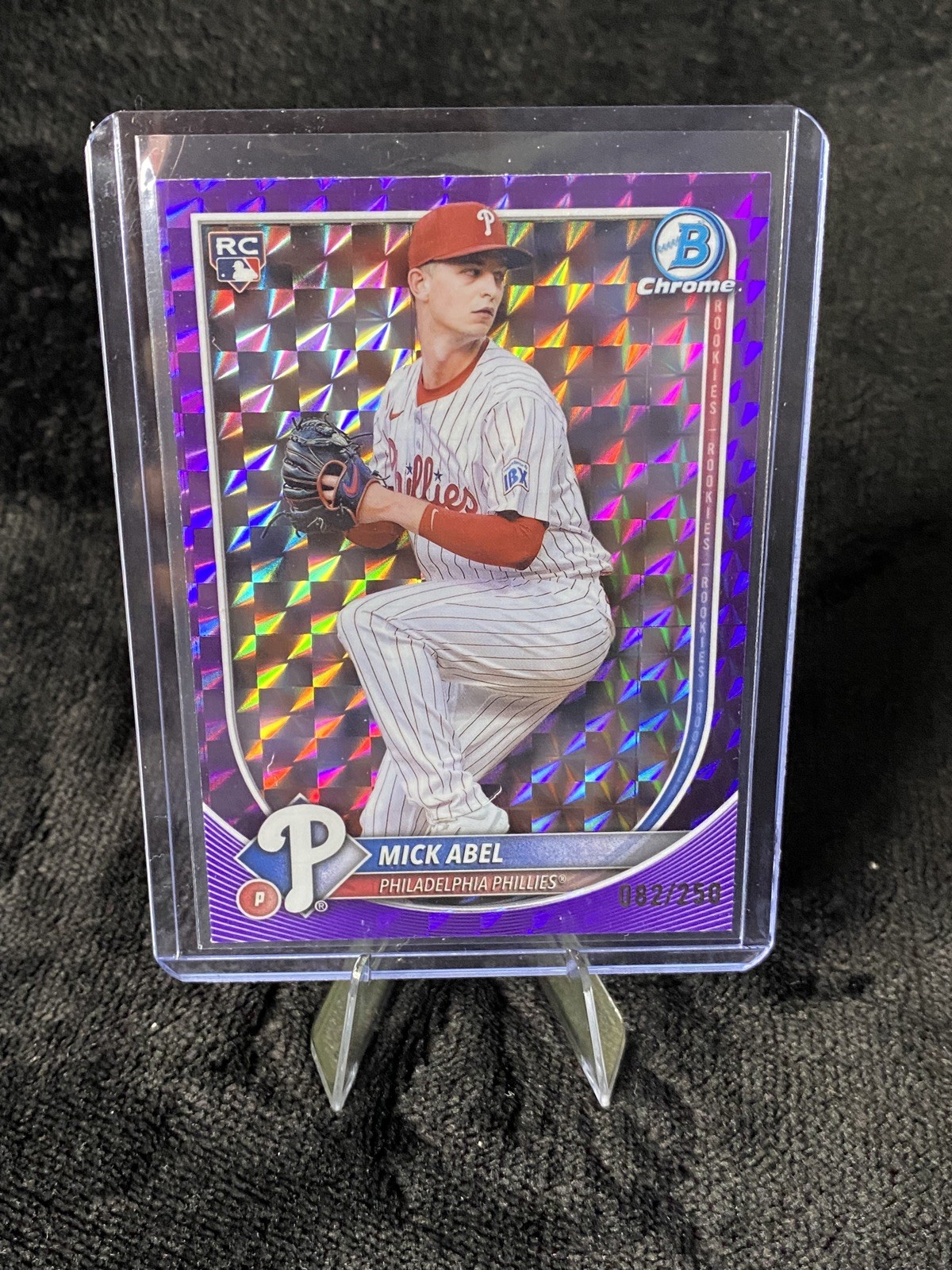 2025 Bowman Chrome Mick Abel #11 RC Purple Geometric Refractor /250