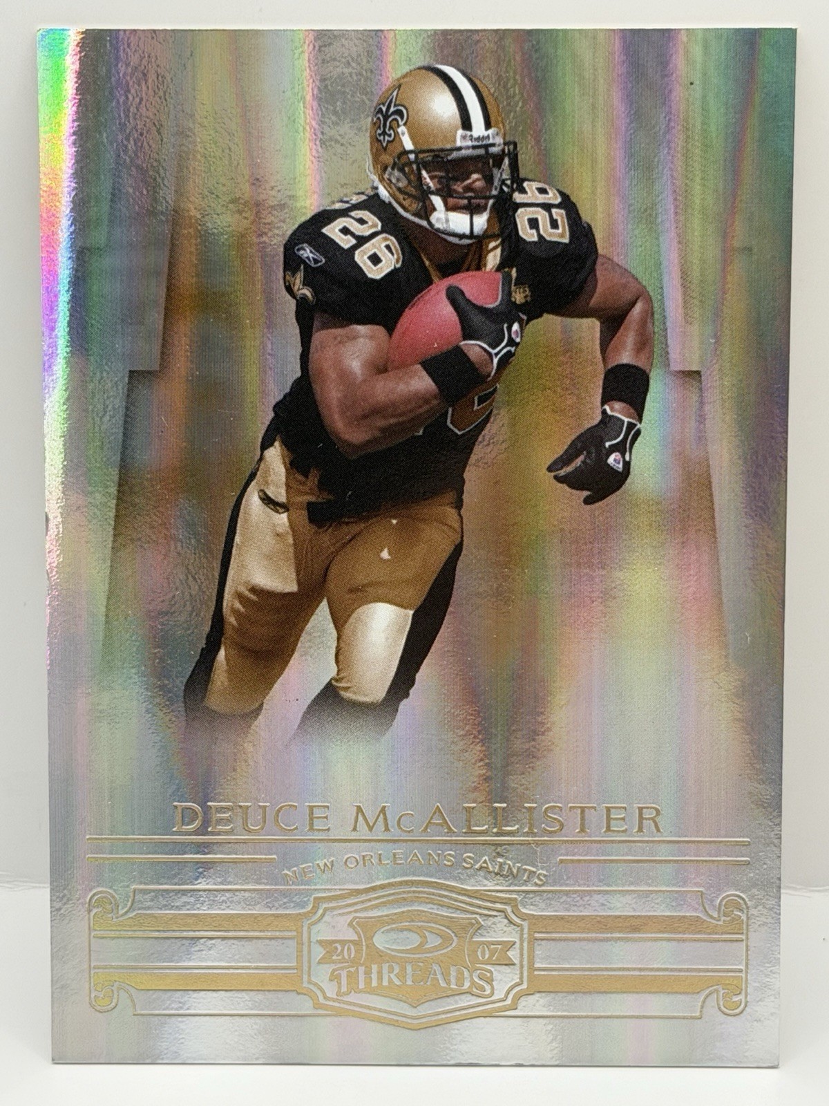 2007 Donruss Threads - Deuce McAllister #28 New Orleans Saints Gold 22/50