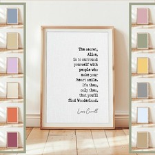 Lewis Carroll Quote Print "The secret Alice" Wonderland Wall Art Decor Unframed