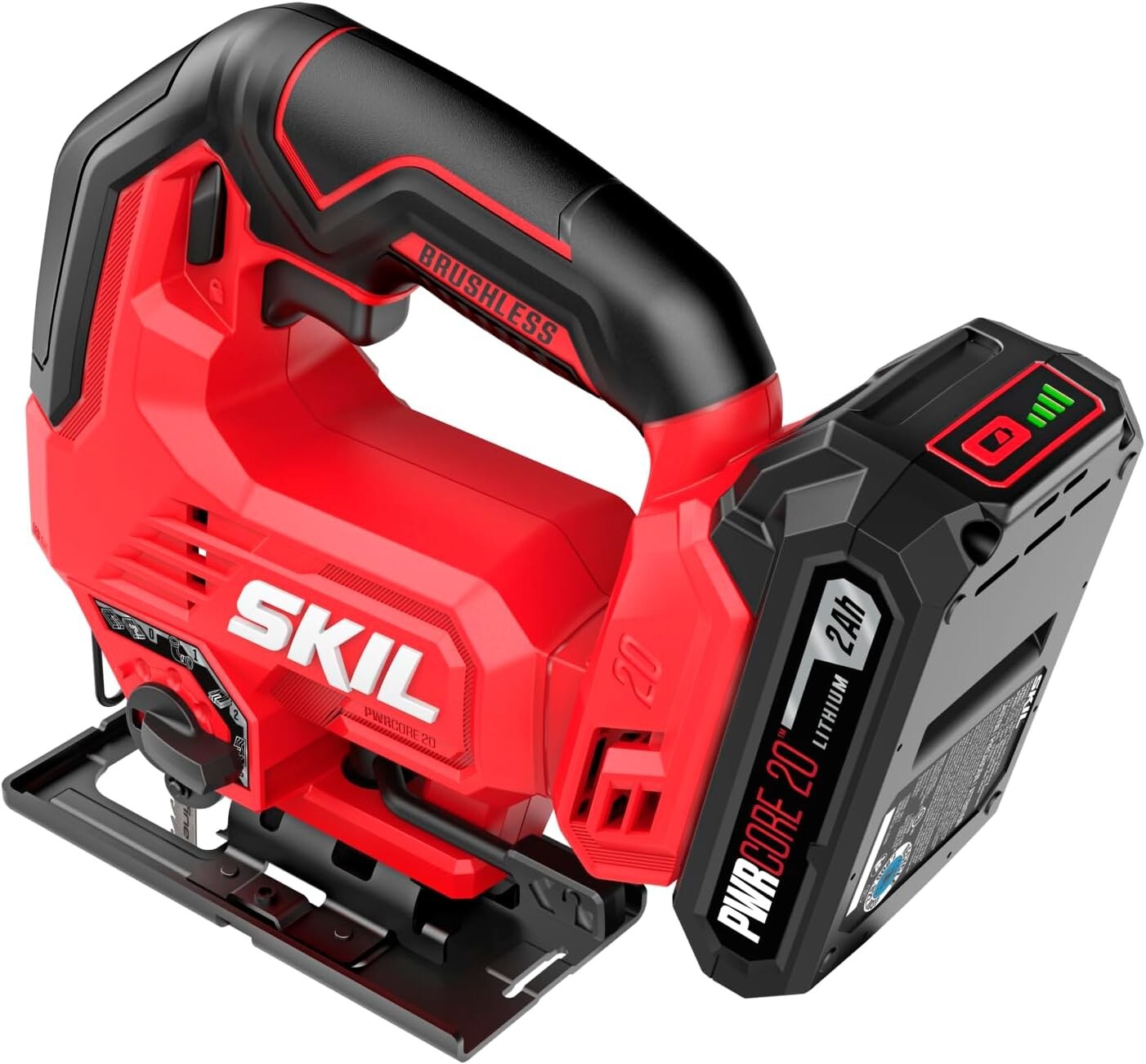 SKIL JS8290B-10 PWR CORE Brushless 20V Jig Saw Including 2Ah Battery and Charger