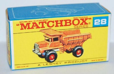 Matchbox Lesney Product No 28 Mack Dump Truck Repro E Empty Box