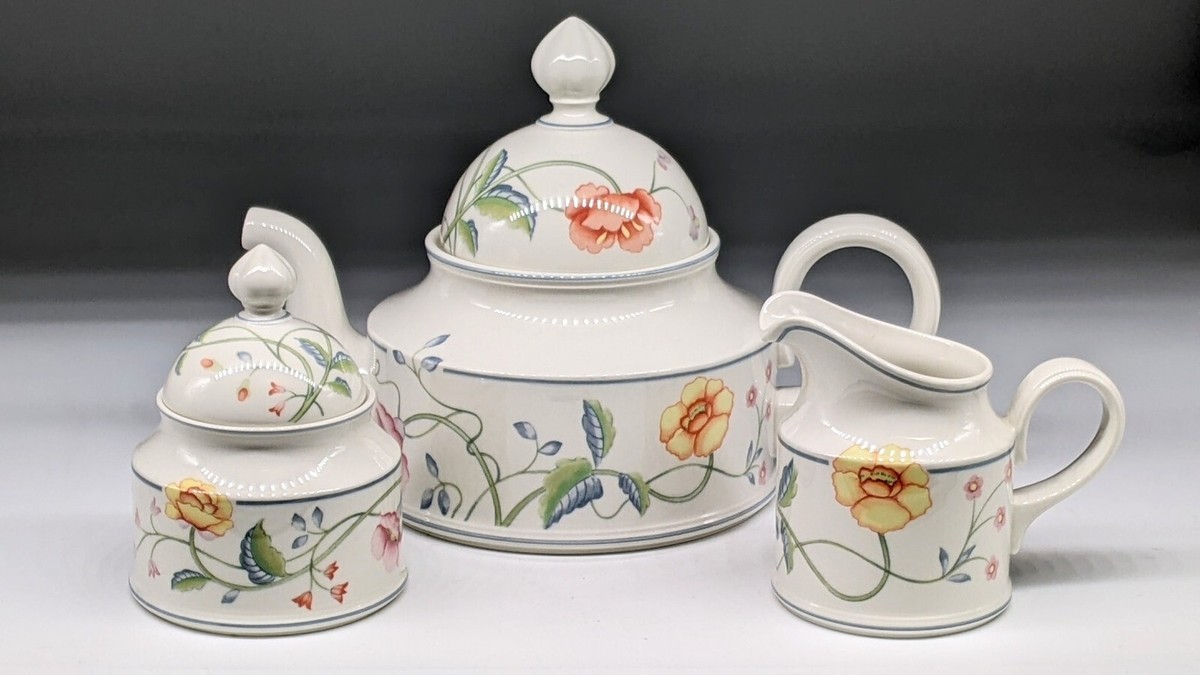 ALBERTINA Villeroy & Boch Tea Pot with Creamer and Sugar Bowl | eBay