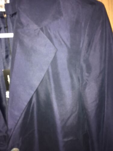 Wintersilks Ladies Thin Silk Blazer size Small Petite Navy Blue Shoulder pads - Picture 10 of 10