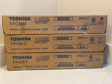 New Genuine OEM Toshiba T-FC28C, T-FC28M, T-FC28Y Toners