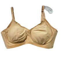 Honeylove Silhouette Bra Womens Plus Size 1X Tan Wireless Adjustable