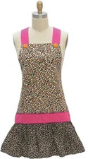 Kay Dee designs apron leopard frilly F2850 pretty womens