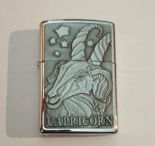 Barrett Smythe Zodiac Series Capricorn Vintage Zippo Lighter, c. 1997, Unstruck