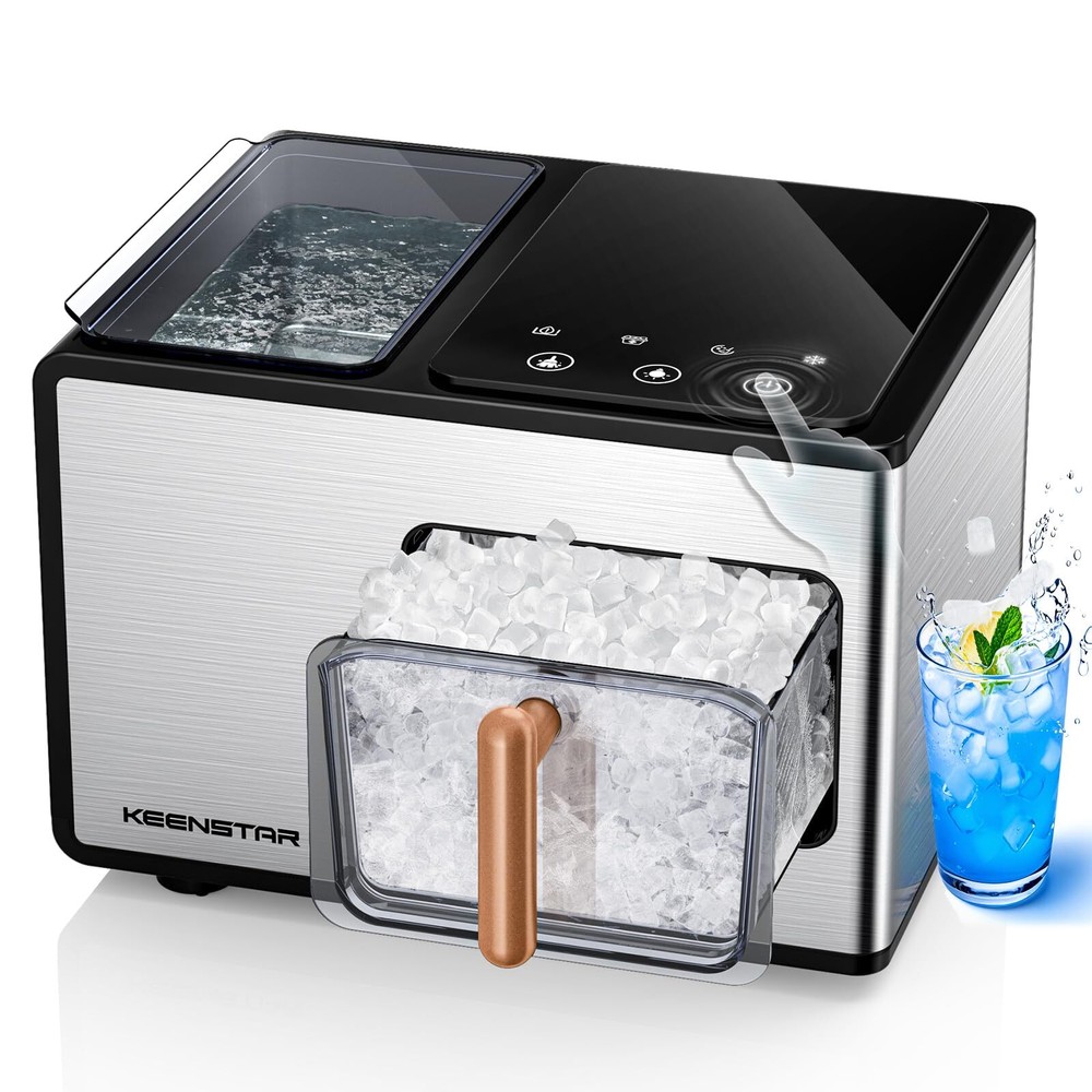 Nugget Ice Maker Countertop, 40lbs/24H, Pebble Ice Maker with Soft Chewable I...