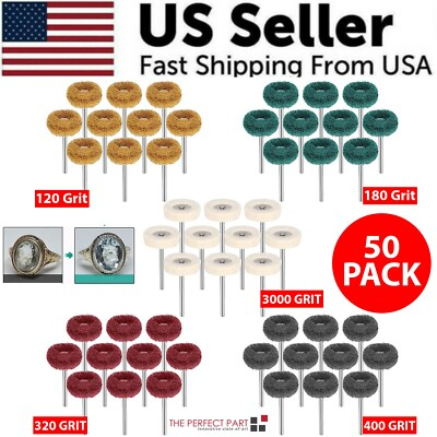 #ad 50 Metal Polishing Buffing Wheel Burr Kit Rotary Tool Accessories Set For Dremel $11.89