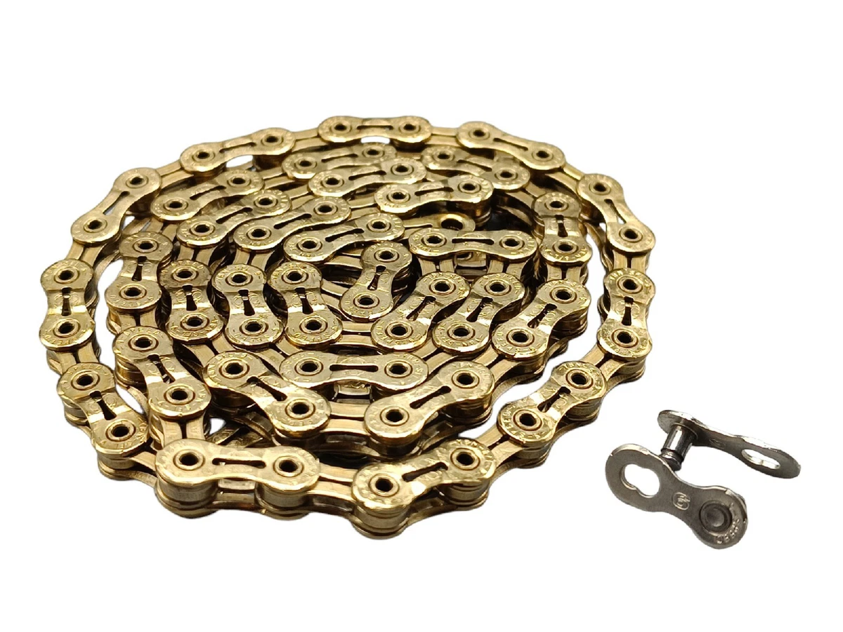 Ybn Yaban Sfl 9 Ti Compartment Chain 114 Links Titanium Bike Gold