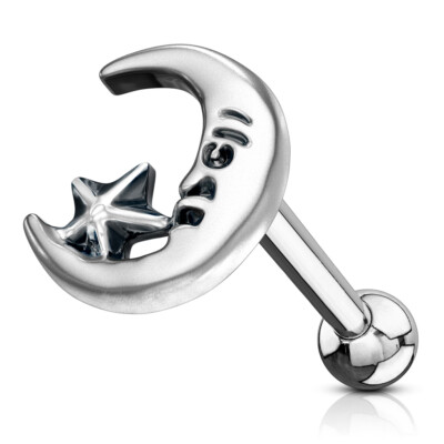 BlackAmazement Orecchini in acciaio inox 316L monroe trago helix, a