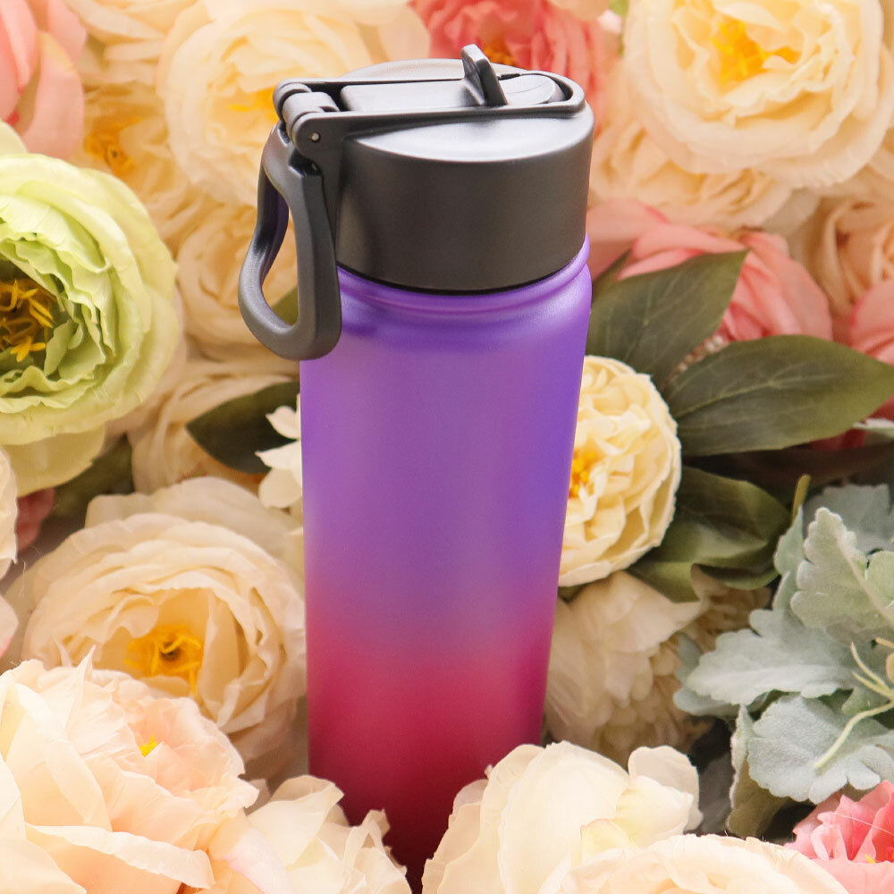 US Stock-22oz Wide Mouth Lid Stainless Steel Water Bottle Vacuum Insulated