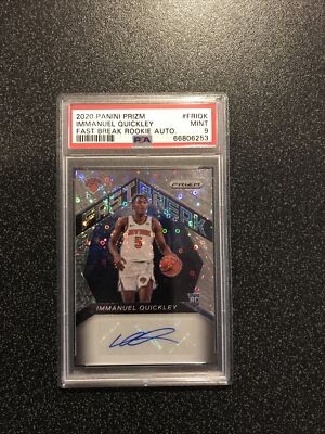 Immanuel Quickley 2020 Panini Prizm Fast Break Rookie Auto PSA 9 