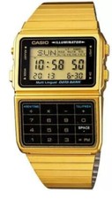 BRAND NEW CASIO GOLD DATABANK TELEMEMO CALCULATOR WATCH DBC611G-1 **UK SELLER**