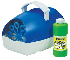 Bubble Machine for Kids - Battery Operated with Fluid Solution - Blue Portable