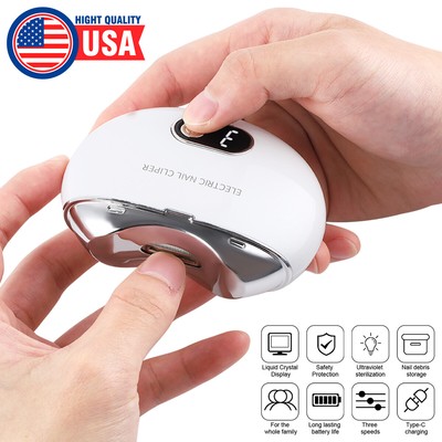 Electric Automatic Nail Clippers Nails Professional Cutter *US