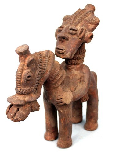 Art Africain Ethnographique - Cavalier en Terre Cuite Djenné - Mali - 25 Cms - Photo 4 sur 10