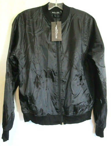 Pretty Little Thing Black Full Zip Long Sleeve Lightweight Bomber Jacket 6 NWT