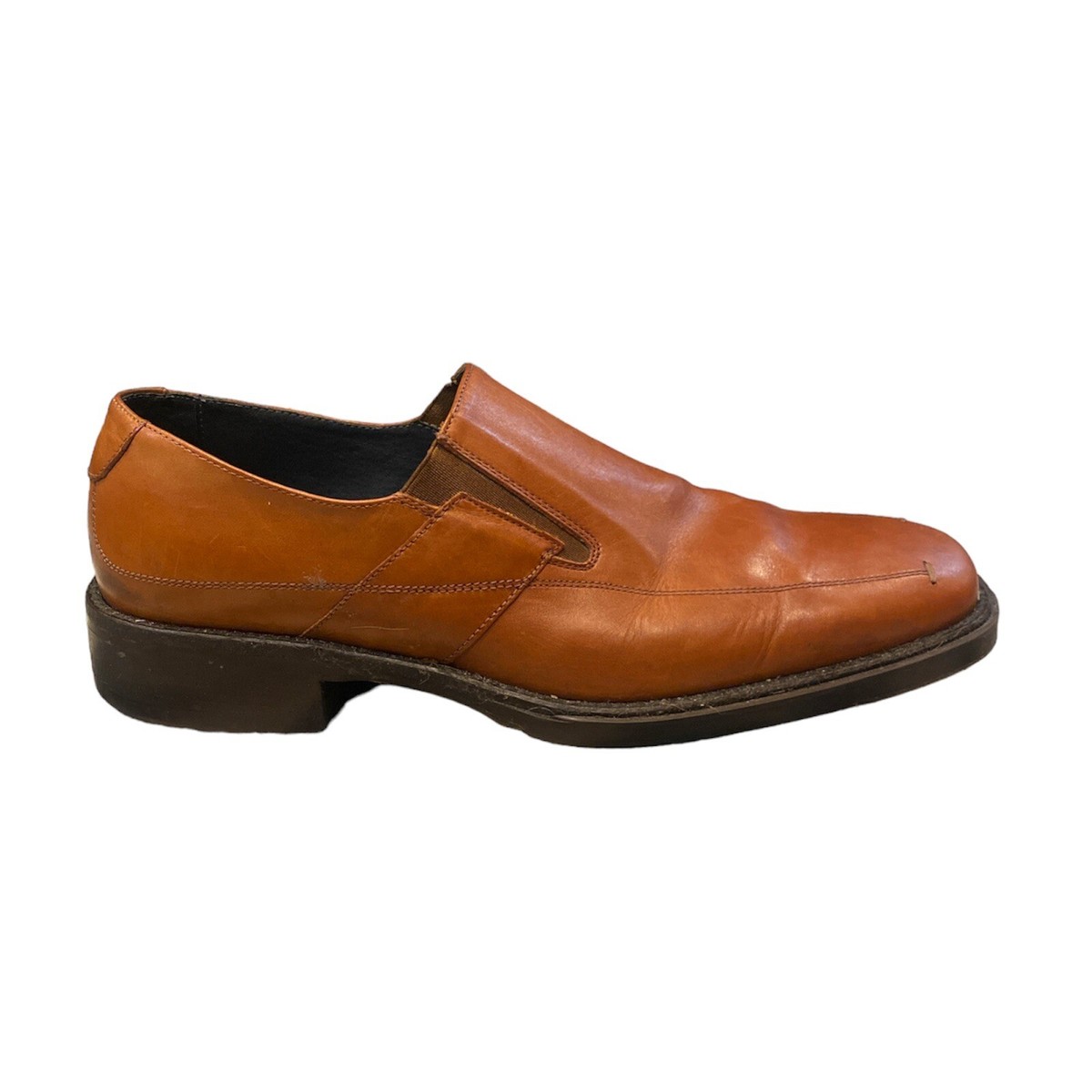 Bacco bucci men’s size 10 brown leather slip on Italian shoes Vintage Bacco Bucci Monk Strap Shoes: Brown Leather Dress  main image 4