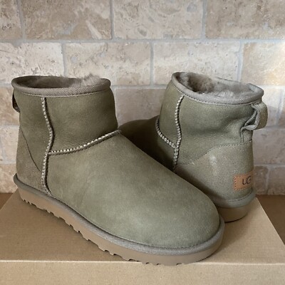 Grey Ugg Classic Cuff Mini Khaki UGG Classic Mini II Antelope