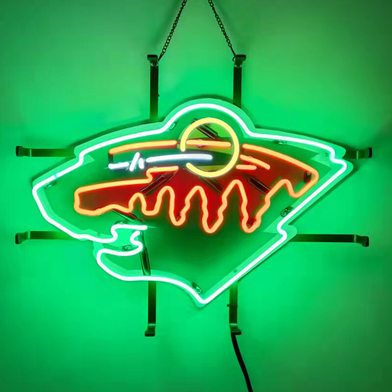 Minnesota Sport Wild Neon Sign 19x15 HD Vivid Printing Beer Bar