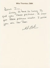 Michael E. Thornton- Signed Handwritten Note (Vietnam War MOH Recipient)