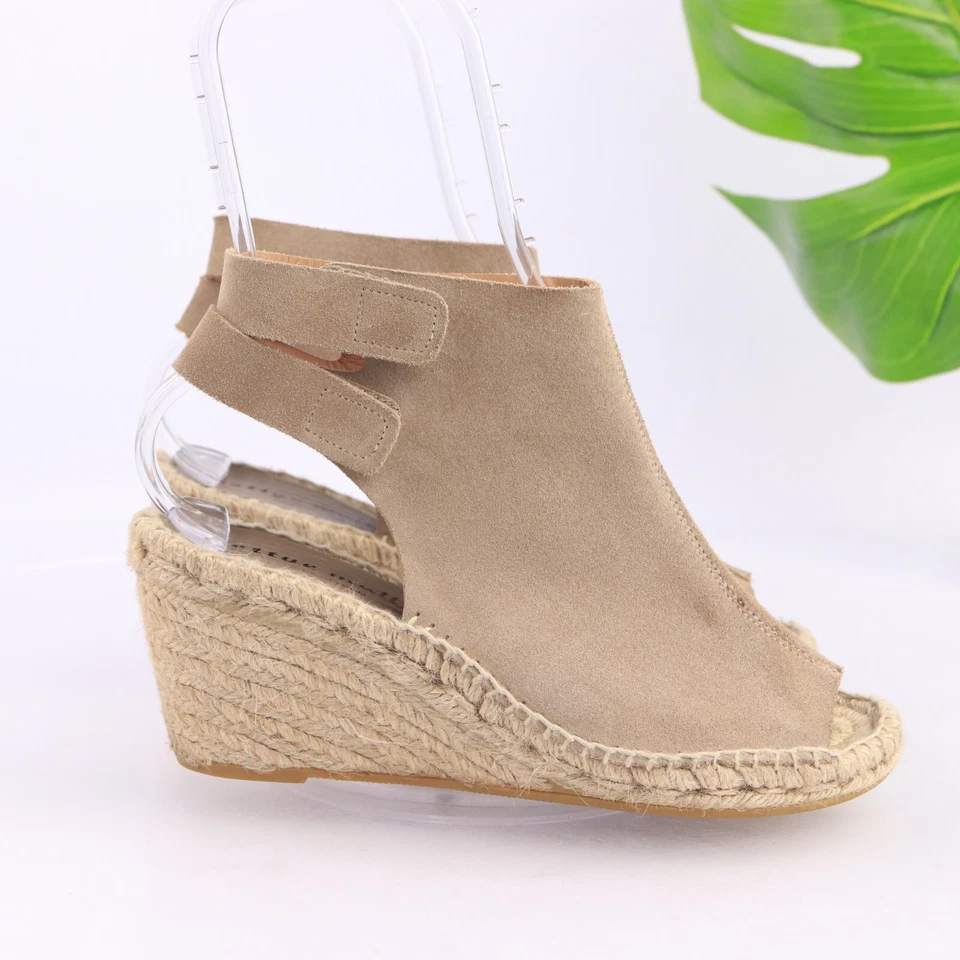 Sandalia de descarga Bettye Muller para mujer talla 38 8 alpargata tacón de cuña gamuza tostada Foto 4 de 4