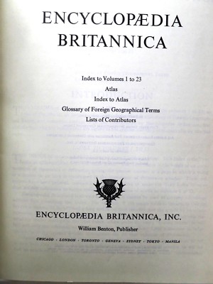 Encyclopedia Britannica Index (to Atlas & Vol 1-23), 1969 - VGd | eBay