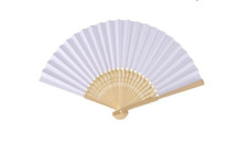 30/50pcs Blank Handheld Folding Fan Paper Wedding Party Favor