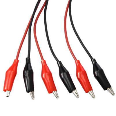 Kojiki Alligator Clip Test Leads Set (6pcs) - 20.5" Silicone Wires, Soldered Clips, For Electronics & Prototyping (KJK33)