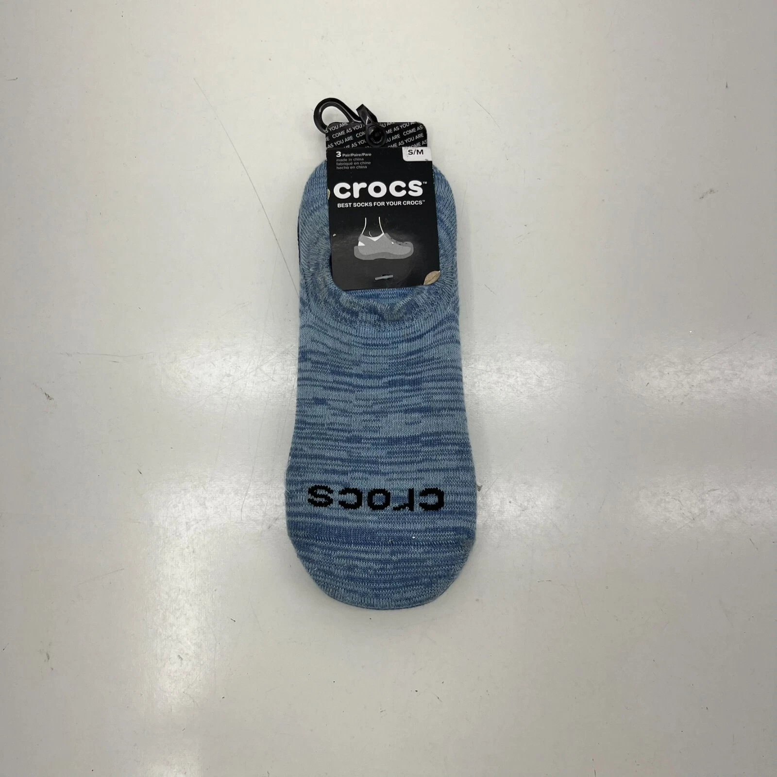 Crocs Blue 3 Pairs Different Colors Ankle Socks Women's Size Small/Medium NEW