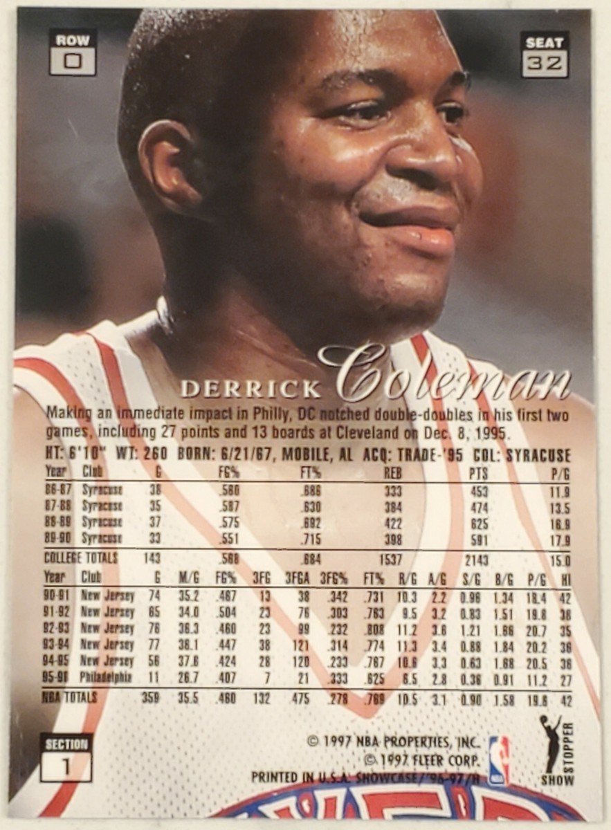 1996-97 Flair Showcase Basketball Row 0 - Pick Your Card 1996-97 Flair Showcase Basketball Row 0 - Pick Your Card