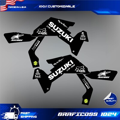 Kit déco Suzuki LTR 450 - Sponsors Jaune - Boutique Kit Déco Moto