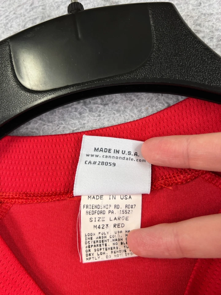 Cannondale 骑行服成人大号红色 1/4 拉链涤纶 Westford Wheelers — 第 4/4 张图片