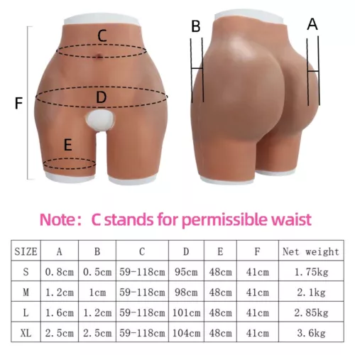 Silicone Butt Hip Enhancement Women Pants Artificial Hip Shaper Padded Cosplay - Picture 4 of 29