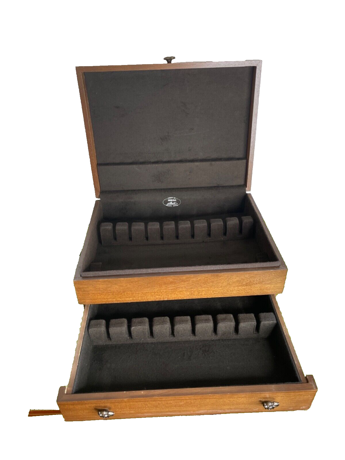 Eureka Pacific Wooden Silverware Flatware Storage Chest Box with Extra