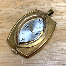 Vintage Glamour Lady Gold Tone Swiss Hand-Wind Mechanical Pendant Pocket Watch