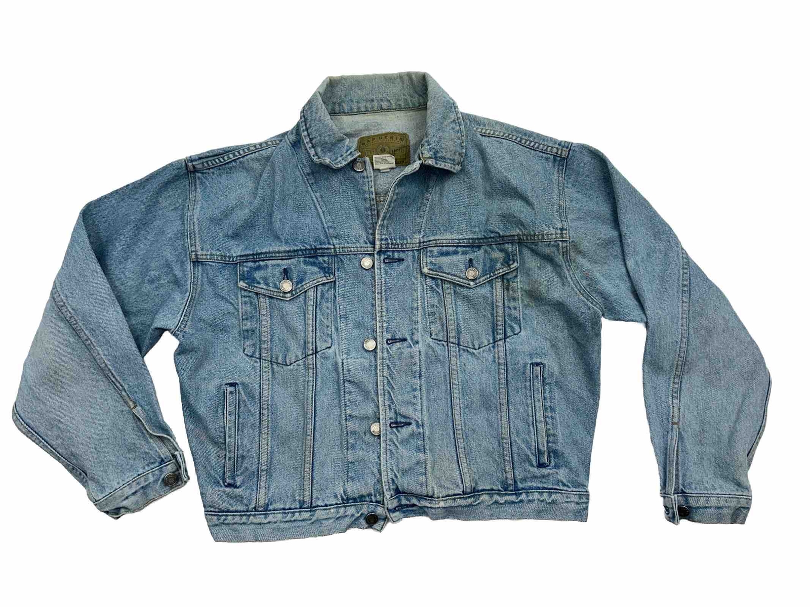 Vintage Gap Men’s 90s Denim Trucker Jacket Light wash Medium