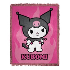 Northwest Sanrio - Kuromi Bad Kuromi Woven Jacquard Throw Blanket, 46"x60"