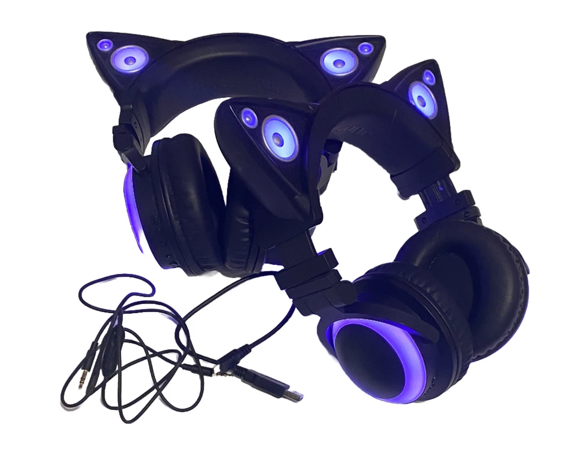 2 Brookstone Wireless Cat Ear Headphones External Speakers Color