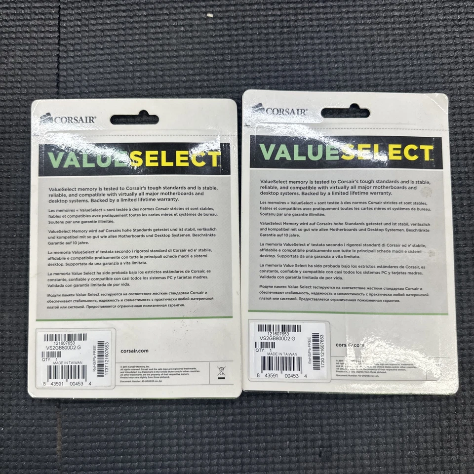 Corsair PC2-6400 2 GB DIMM 800 MHz DDR2 SDRAM Memory (VS2GB800D2) - Image 3 of 3