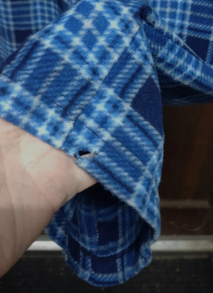 Pantalones de salón pijama de vellón a cuadros azul oscuro Fruit Of The Loom para hombre talla M (32-34) Foto 4 de 4