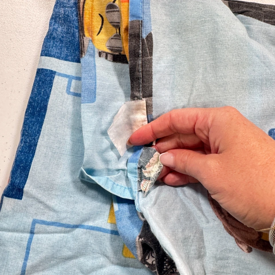 lego sábana plana doble azul mezcla algodón Foto 4 de 4