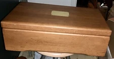 Vintage Wooden Silverware Storage Chest Box 2 Layers  19" x 12" x 5 1/2 Flatware