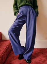Sezane High-Waisted Loulou Wide Leg Trousers MAUVE- Women's Size US-14