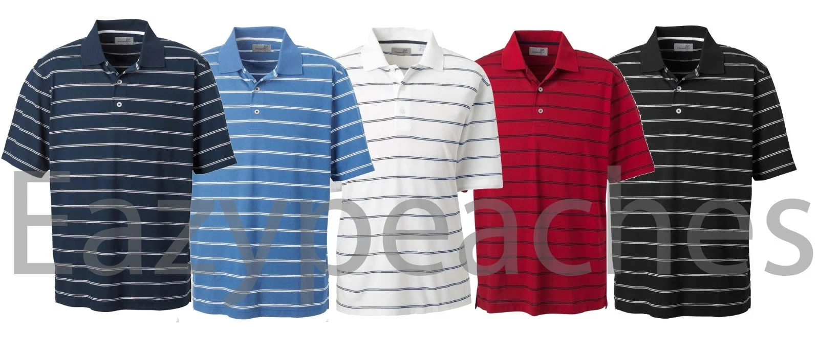 ASHWORTH Golf Mens Size S-3XL 4XL High Twist Cotton Tech Stripe POLO Sport Shirt