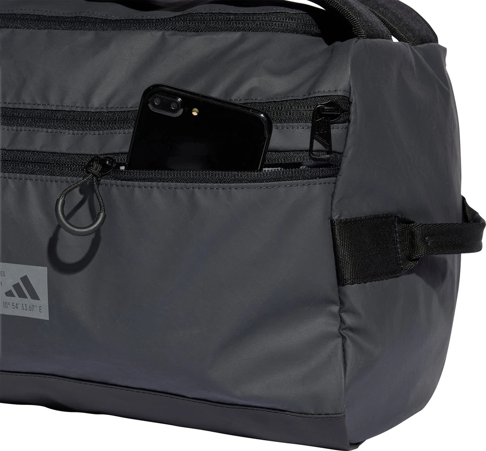 adidas Hybrid Holdall Grey Gym Travel Training Reflective Weekender Bag Mens - Image 4 of 4