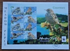 2017 Guernsey Meadow Pipit WWF Birds Souvenier sheet FDC